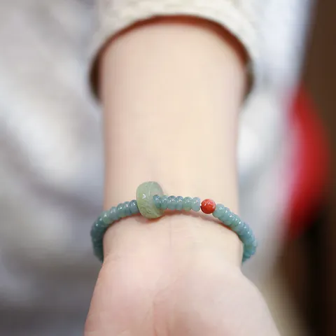 Natural Jadeite Abacus Bead Bracelet With Hetian Jade Southern Red Agate Gold Plated Copper Ethnic Retro Style Women Beaded Jewelry