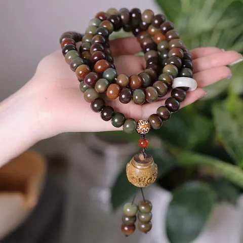 Ethnic Style Bodhi Root Bracelet Necklace Vintage Sandalwood Sachet Pendant Buddhist Prayer Beads Meditation Jewelry For Women Men