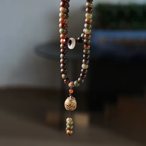 Ethnic Style Bodhi Root Bracelet Necklace Vintage Sandalwood Sachet Pendant Buddhist Prayer Beads Meditation Jewelry For Women Men