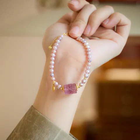 Retro Purple Freshwater Pearl Fluorite Bead Necklace Bracelet With S925 Sterling Silver Gold Plated Accessories Elegant Jewelry For Women