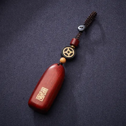 Traditionelle Chinesische Sandelholz Friedensplakette Schlüsselanhänger Handgefertigter Zen Autoanhänger Holz Ethno-Stil Geschenk