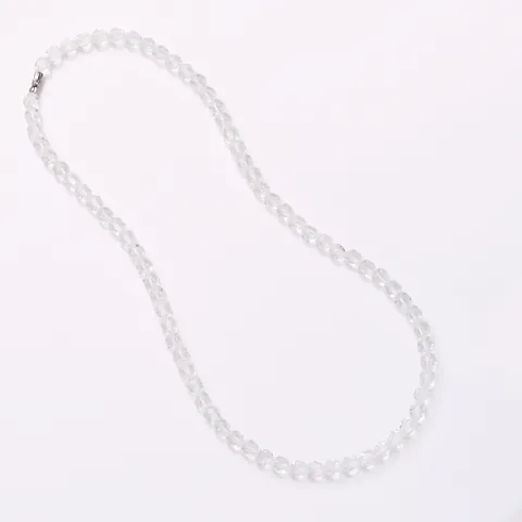 Handgefertigte Facettierte Bergkristall Perlen Halskette Für Damen Einfacher Eleganter Naturstein Schmuck Hochwertiges Accessoire
