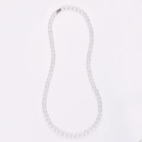 Handgefertigte Facettierte Bergkristall Perlen Halskette Für Damen Einfacher Eleganter Naturstein Schmuck Hochwertiges Accessoire
