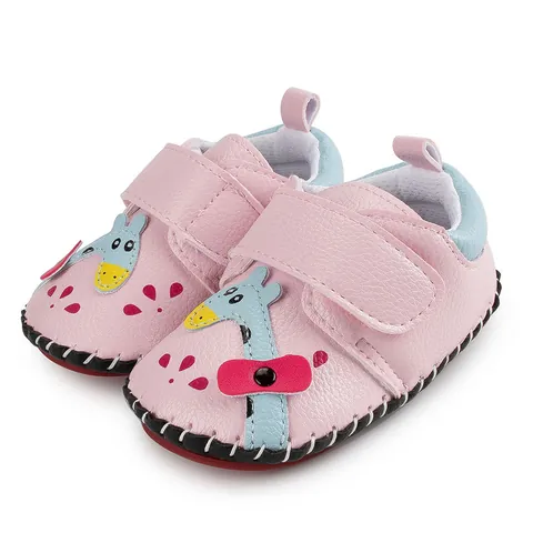 Baby Walking Shoes Soft Sole Synthetic Leather Non-Slip Infant Toddler First Walkers Cartoon Design Velcro Sneakers