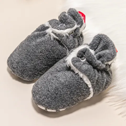 Baby Winter Warm Booties Cotton Fleece Lined Soft Sole First Walker Shoes Anti Slip Button Closure Infant Toddler Shoes