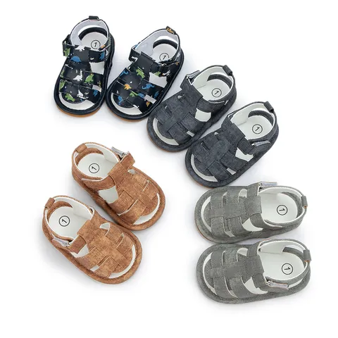 Säugling Baby Sandalen Atmungsaktiv Baumwoll Leinwand Weiche Sohle Rutschfest Sommer Erstläufer Für Kleinkinder Jungen Mädchen Freizeitschuhe