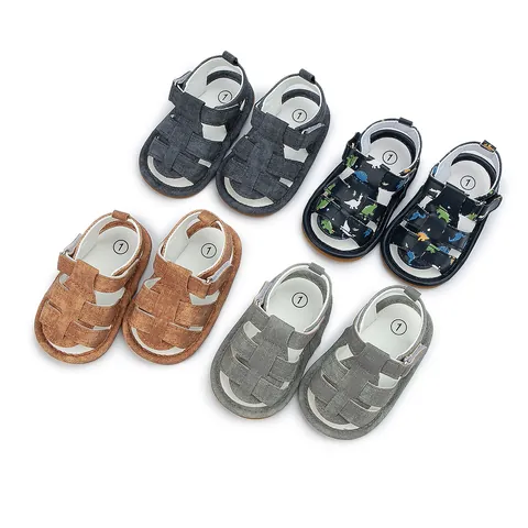 Säugling Baby Sandalen Atmungsaktiv Baumwoll Leinwand Weiche Sohle Rutschfest Sommer Erstläufer Für Kleinkinder Jungen Mädchen Freizeitschuhe