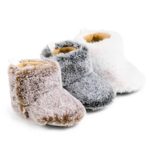 Infant Baby Faux Fur Winter Boots Soft Sole Warm Fleece Lined Prewalker Shoes For Newborn Boys Girls Toddler Snow Boots
