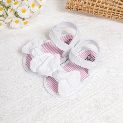 Baby Mädchen Süße Schleife Sandalen Weiche Sohle Atmungsaktiv Lauflernschuhe Rutschfeste Stoffschuhe Für Kleinkinder Sommer Party