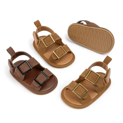 Summer Baby Boys Girls Sandals Artificial Leather Soft Sole Non-slip Walker Shoes Adjustable Buckle Strap Infant Beach Sandals