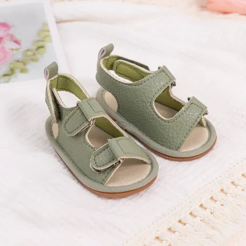 Summer Infant Baby Sandals Breathable PU Leather Soft Sole First Walkers Casual Hollow Out Shoes With Hook And Loop For Newborn Boys Girls