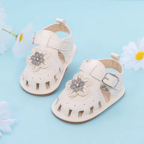 Baby Meisjes Zomer Sandalen Synthetisch Leer Zachte Zool Eerste Stapjes Schattige Bloem Prinsessen Schoenen Baby Loopschoenen