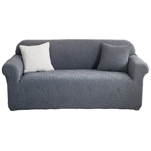 Elastic Jacquard Sofa Cover Polar Fleece Leaf Pattern Universal Anti-Scratch Sofa Protector Slipcover With Matching Cushion Cover