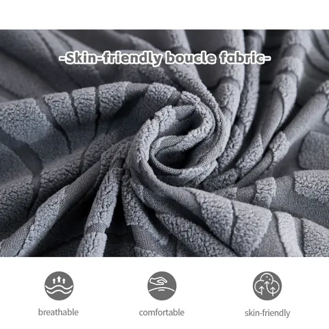 Elastic Jacquard Sofa Cover Polar Fleece Leaf Pattern Universal Anti-Scratch Sofa Protector Slipcover With Matching Cushion Cover
