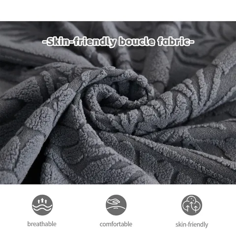 Copridivano Elastico Jacquard Motivo a Foglia Protezione Mobili Elasticizzata All-Inclusive E Federa Per Rinnovamento Soggiorno Arredamento Casa