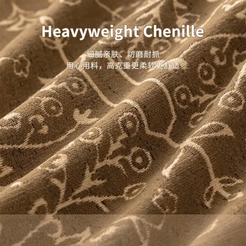 Vintage French Chenille Sofa Cover Floral Jacquard Sofa Towel With Tassels Thick Non-Slip Dustproof Sofa Blanket For Living Room Decor