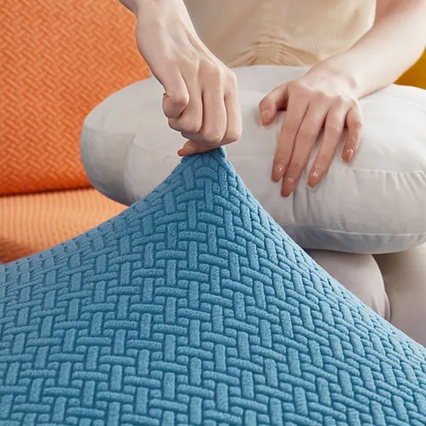 High Stretch Polar Fleece Sofa Cushion Cover Jacquard Texture Sectional Couch Slipcover Elastic Furniture Protector Living Room