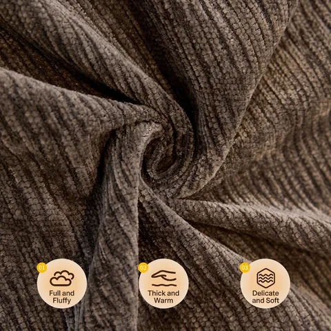 Copridivano in Ciniglia Antigraffio Gatto Coperta Per Divano Moderno Minimalista Design A Righe Con Nappe Casa Arredo