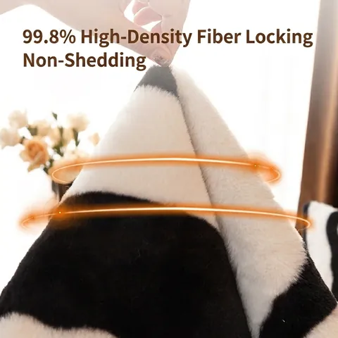 Copridivano in Peluche con Stampa Zebra Pelo di Coniglio Sintetico Ispessito Caldo Protezione per Mobili Telo Divano Moderno