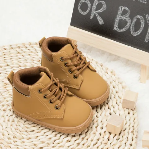 Children Casual PU Leather Soft Sole Sport Shoes Toddlers Boys Girls Fashion Anti-Slip Lightweight Board Shoes Sneakers