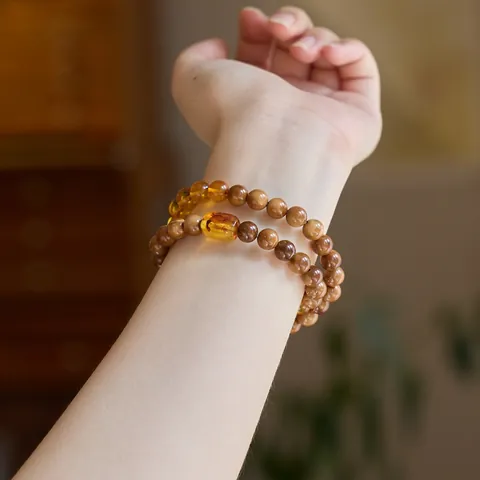 Βραχιόλι Διπλής Θηλιάς με Χάντρες Kuka Bodhi Με Μενταγιόν Νεφρίτη Ιάσπης Λευκό Κρύσταλλο Αχάτης Βίντατζ Κοσμήματα