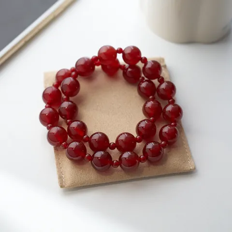 Vintage Natural Red Agate Lapis Lazuli Beaded Bracelet Necklace With 925 Sterling Silver Clasp Ethnic Jewelry For Women