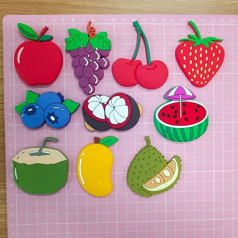 Aimants de Réfrigérateur Créatifs aux Fruits en PVC Souple 3D Dessin Animé Pastèque Fraise Pomme Aimant pour Décoration de Cuisine à Domicile