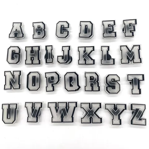 Luminous Letter Number Shoe Charms For Clogs PVC Soft Rubber Varsity Style 3D Shoe Decorations For Sandals Slippers Jewelry