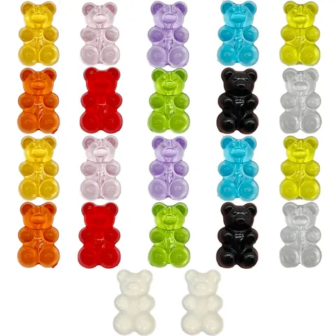 Colorful Resin Gummy Bear Shoe Charms For Clogs Garden Sandals DIY Decorations Cute Bear Shoe Buckle Accessories For Unisex Kids Adult