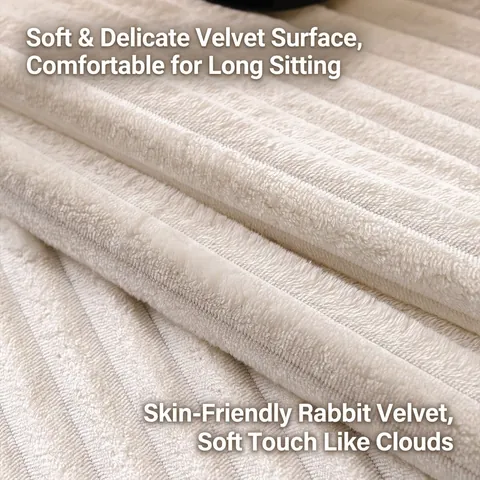 Funda de Sofá Moderna Minimalista a Rayas de Vellón de Angora Cojín Cálido Engrosado Antideslizante Protector de Muebles para Sala