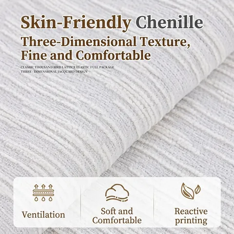 Copridivano in Ciniglia Moderno Minimalista Jacquard a Righe Coperta per Divano Con Nappe Asciugamano per Divano Universale Spesso Fodera Protettiva per Soggiorno Arredamento Casa