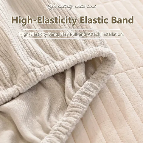 Elastic Vertical Stripe Headboard Cover All-Inclusive Thickened Polar Fleece Dustproof Bed Back Protector For Home Hotel