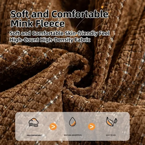 Cuscino per Divano in Velluto di Visone Stile Crema Ispessito Antiscivolo Texture a Coste Copridivano per Soggiorno Protezione a Righe Lavabile