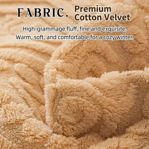 Alfombra de Sofá de Vellón de Algodón Suave Funda de Sofá Engrosada Antideslizante Relieve Geométrico Estilo Crema Protector Diván