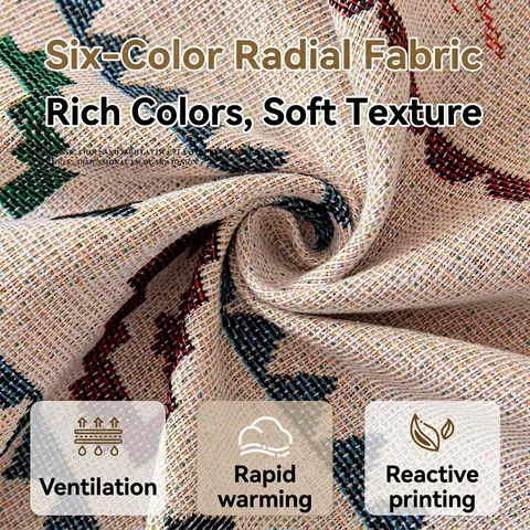 Copridivano Boho in Ciniglia Geometrica Spessa Coperta in Jacquard Etnico Con Nappine Protezione Divano Per Soggiorno