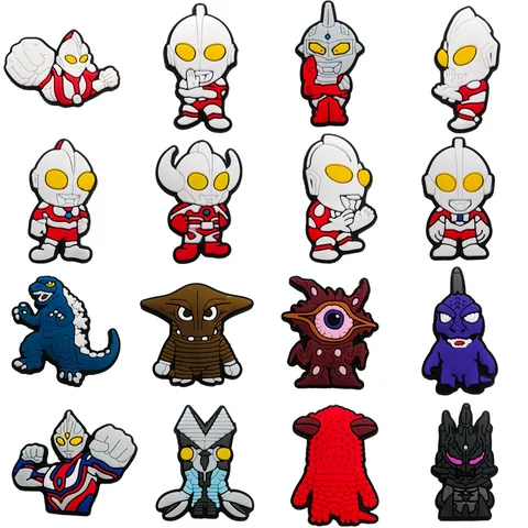 PVC Soft Rubber Shoe Charms For Clogs Sandals Cute Cartoon Hero Monster Patterns Personalized Footwear Accessories Kids
