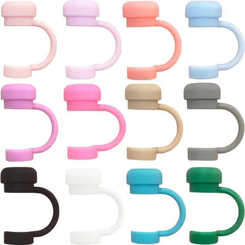 Universal Food Grade Silicone Straw Cover For 10mm Straws Dustproof Straw Plug Reusable Silicone Straw Tip Caps Cup Accessories
