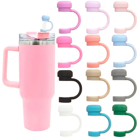 Universal Food Grade Silicone Straw Cover For 10mm Straws Dustproof Straw Plug Reusable Silicone Straw Tip Caps Cup Accessories