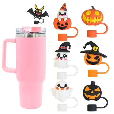 Καλύμματα Καλαμακιού Halloween Προστασία Σκόνης Σχέδια Κολοκύθα Φάντασμα Νυχτερίδα Σιλικόνη PVC Επαναχρησιμοποιούμενα Αξεσουάρ
