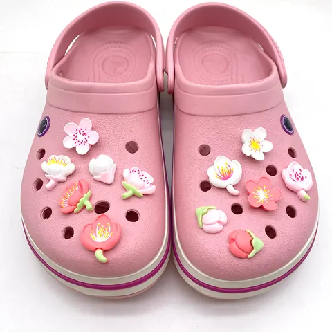 Floral Shoe Charms PVC Resin Flower Accessories For Clogs Sandals Decoration DIY Garden Shoes Decoration For Women Girls