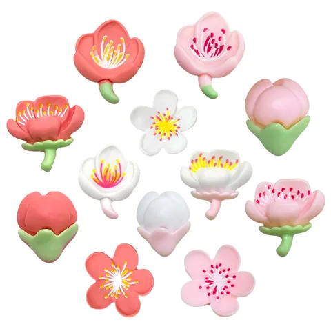 Floral Shoe Charms PVC Resin Flower Accessories For Clogs Sandals Decoration DIY Garden Shoes Decoration For Women Girls