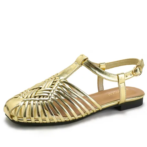 Women's Vintage Roman Braided Flat Sandals Retro PU Leather Woven Huarache Summer Shoes With Adjustable Ankle Buckle Strap Casual Gladiator Sandals