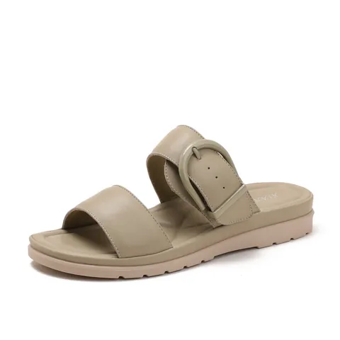 Ciabatte da Donna Casual con Zeppa Sandali con Plateau a Doppia Fascia e Fibbia Grande in Morbida Pelle PU Antiscivolo Mare