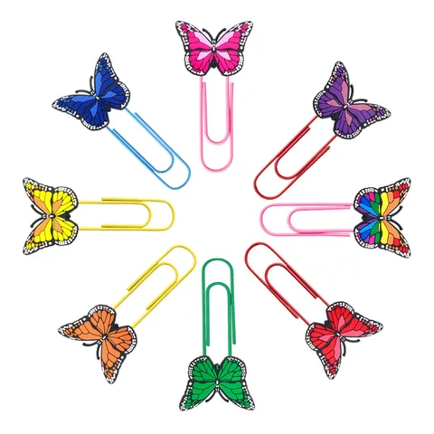Graffette a Forma di Farfalla in PVC Creative Segnalibro Animale Carino Cancelleria per Studente Ufficio Scuola Forniture Organizzatore Documenti