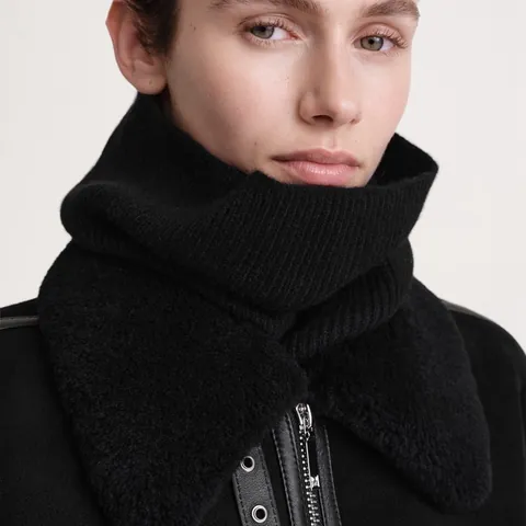 Winter Rippenstrick Wolle Halswärmer Für Herren Damen Minimalistisch Warm Pullover Schlauchschal Khaki Schwarz Einfarbig