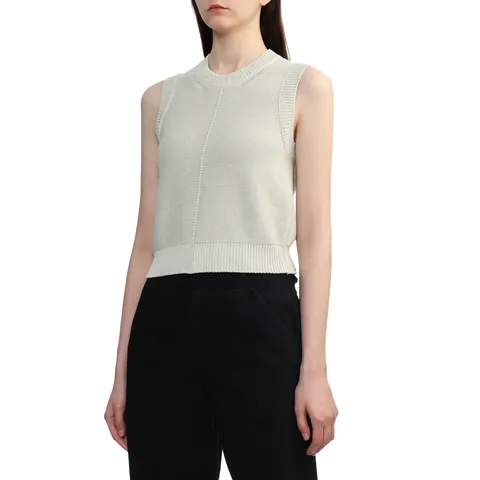 Dames Minimalistisch Ronde Hals Mouwloos Wolmix Breisel Vest Pullover Effen Kleur Casual Kantoor Trui Top