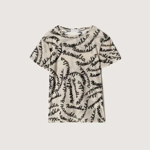 T-Shirt da Donna in Poliestere Casual Ampia Manica Corta Con Stampa a Lettere All-over Girocollo Top Estivo Moda Abbigliamento