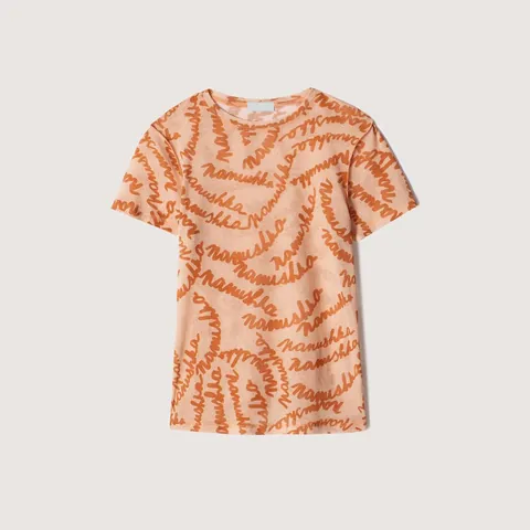 T-Shirt da Donna in Poliestere Casual Ampia Manica Corta Con Stampa a Lettere All-over Girocollo Top Estivo Moda Abbigliamento