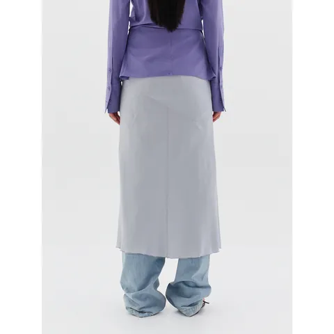 Damen Koreanisch Minimalistischer Maxirock Kordelzug Hohe Taille Gerader Rock Regenerierte Zellulose Hanf Mischung Rock