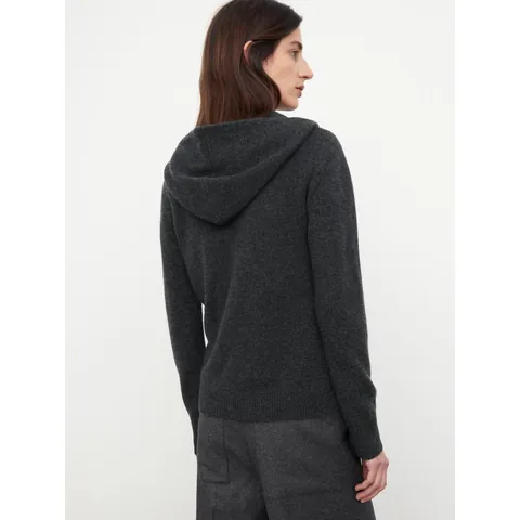Women's Wool Half-Zip Hooded Sweater Nordic Minimalist Long Sleeve Knitted Top Winter Warm Solid Color Pullover